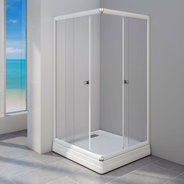 Душевое ограждение Радомир Респект 100x100 см без поддона, белый/прозрачное - фото 