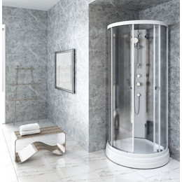 Душевая кабина Радомир Стронг 90x90 см, белый/матовое - фото 