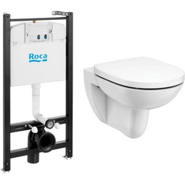 Инсталляция с подвесным унитазом Roca Debba Round Rimless Pack 893104980 (без кнопки смыва) - фото 