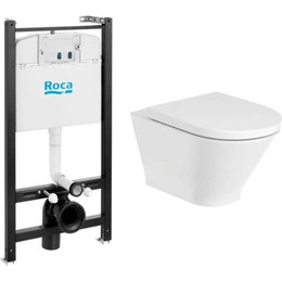 Инсталляция с подвесным унитазом Roca The Gap Round Rimless Pack 893105000 (без кнопки смыва) - фото 