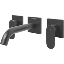 Смеситель для раковины настенный WasserKraft Elbe 7445, чёрный - фото 