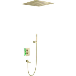 Душевая система для ванны с термостатом Timo Petruma SX-5019/17SM, золото матовое - фото 