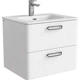 Тумба подвесная с раковиной Iddis Brick 60 см BRI60W0i95K, белый глянец - фото 