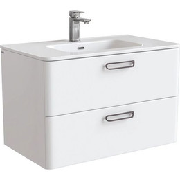 Тумба подвесная с раковиной Iddis Brick 80 см BRI80W0i95K, белый глянец - фото 