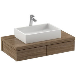 Тумба подвесная со столешницей Ravak Formy 100 см X000001036, орех - фото 