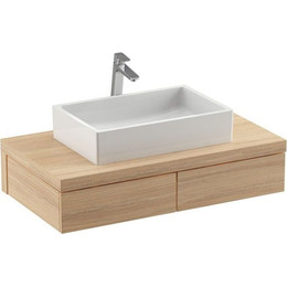 Тумба подвесная со столешницей Ravak Formy 100 см X000001033, дуб - фото 