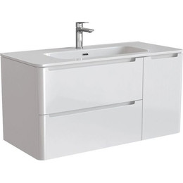 Тумба подвесная с раковиной Iddis Edifice 100 см EDI10W1i95K, белый глянец - фото 