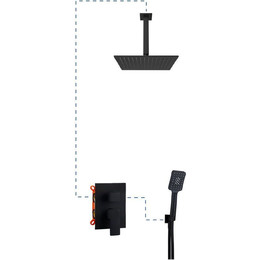 Душевая система для душа AQG Bold EC217 19BOLEC21705, черный матовый - фото 