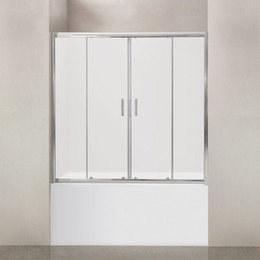 Шторка для ванны BelBagno 150 см UNO-VF-2-150/145-M-Cr, хром/матовое - фото 