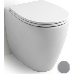 Унитаз приставной безободковый White Ceramic Basic W0201FM, серый матовый - фото 
