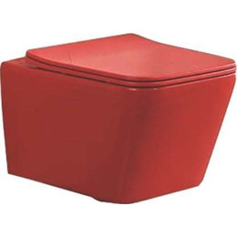 Унитаз подвесной безободковый SantiLine SL-5007MR с крышкой микролифт, красный матовый, Цвет производителя: красный - фото 