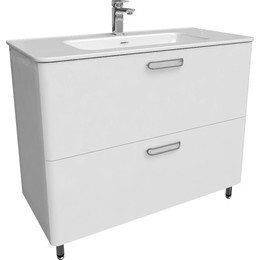 Тумба напольная с раковиной Iddis Brick 100 см BRI10WFi95K, белый глянец - фото 