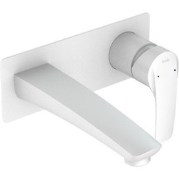 Смеситель для раковины настенный Iddis Ray RAYWT00i65, белый матовый - фото 