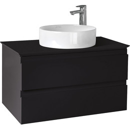 Тумба подвесная со столешницей Jacob Delafon Madeleine 83 см EB2083-J53, черный матовый - фото 