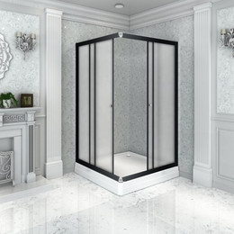 Душевое ограждение Радомир Дрим 110x100 см, черный/матовое - фото 