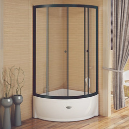 Душевое ограждение Радомир Найт 100x100 см, черный/матовое - фото 