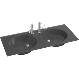 Раковина врезная на столешницу Jacob Delafon Odeon Rive Gauche 120 см EB2565-DE2, черный матовый - фото 