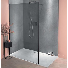 Душевая перегородка Jacob Delafon Contra 140 см E22W140-BLV (стекло 8 мм), черный/серое - фото 