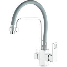 Смеситель для кухни Haiba HB76615, хром/серый - фото 