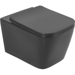 Унитаз подвесной безободковый BelBagno Ardente-C BB3202CHR-MB, чёрный матовый, Цвет производителя: чёрный матовый - фото 