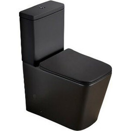 Унитаз-компакт безободковый SantiLine SL-5017MB с крышкой микролифт, черный матовый, Цвет производителя: чёрный матовый - фото 