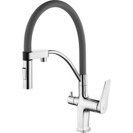Смеситель для кухни Lemark Comfort LM3074C-Gray, хром/серый - фото 