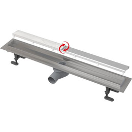 Трап Alcadrain 75 см APZ13-DOUBLE9-750, нержавеющая сталь (AG071401750) (под плитку), Цвет производителя: хром, Размер трапа: 750 - фото 