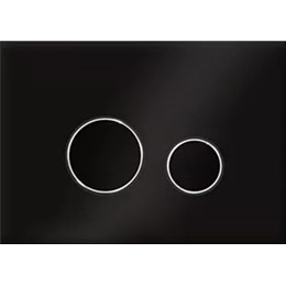 Кнопка смыва Cersanit Twins 64117, чёрное стекло - фото 