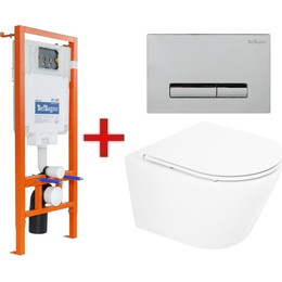 Инсталляция BelBagno BB002-80 с подвесным унитазом BelBagno Tre BB8001CHR/SC - фото 