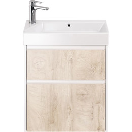 Тумба универсальная с раковиной Dreja Slim 65 см 99.0501, дуб кантри/белый глянцевый - фото 
