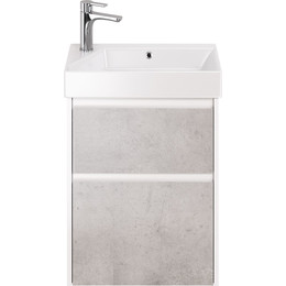 Тумба универсальная с раковиной Dreja Slim 55 см 99.0502, бетон/белый глянцевый - фото 