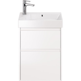 Тумба универсальная с раковиной Dreja Slim 55 см 99.0400, белый глянцевый - фото 