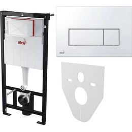 Инсталляция для подвесного унитаза Alcaplast SET 4v1 AM101/1120-4:1 RU M571-0001 (кнопка хром глянцевый) - фото 