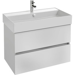 Тумба подвесная с раковиной Jacob Delafon Tolbiac 80 см EB2382-J5, белый глянцевый (раковина EXBI112-00) - фото 