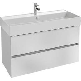 Тумба подвесная с раковиной Jacob Delafon Tolbiac 100 см EB2383-J5, белый глянцевый (раковина EXBJ112-00) - фото 