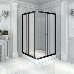 Душевое ограждение Радомир Дрим 100x90 см, черный/прозрачное - фото 