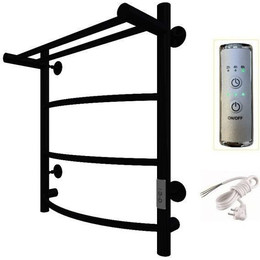 Полотенцесушитель электрический Тругор Пэк сп 5 ВГП с полкой П4 500х600 мм, чёрный (возможность скрытого подключения) 00-00042757 - фото 