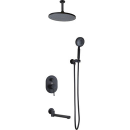 Душевая система для ванны Bronze de Luxe Scandi 14582/1B, черный матовый - фото 