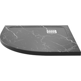 Поддон каменный WasserKraft Neime 90х90 см 19T01, чёрный мрамор - фото 