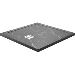 Поддон каменный WasserKraft Neime 90х90 см 19T03, чёрный мрамор - фото 