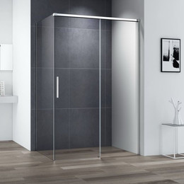 Душевое ограждение Cezares 130х100 см DUET SOFT-M-AH-1-130/100-C-Cr (стекло 8 мм) хром/прозрачное - фото 