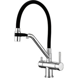 Смеситель для кухни Gappo G4398-80, черный/хром - фото 