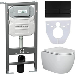 Инсталляция с подвесным унитазом Ceramicanova Play Rimless CN3001_1002B_1000 - фото 