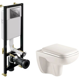 Инсталляция Cersanit Black с подвесным безободковым унитазом Azario Pavia 2005 - фото 