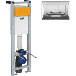 Инсталляция для унитаза Oli Quadra 280490mRI00 (кнопка смыва River, хром глянец) - фото 