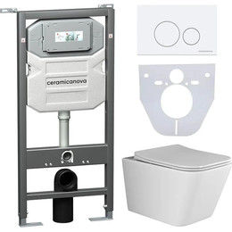 Инсталляция с подвесным унитазом Ceramicanova Metric Rimless CN3007_1001W_1000 - фото 