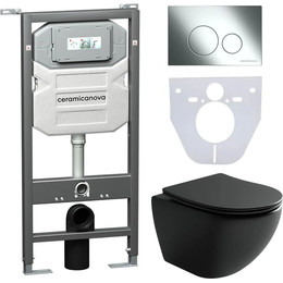 Инсталляция с подвесным унитазом Ceramicanova Metropol Rimless CN4002MB_1001CH_1000 - фото 