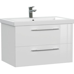 Тумба подвесная с раковиной Cersanit Lara 70 см 64135, 2 ящика, белый - фото 