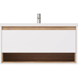 Тумба подвесная с раковиной Mirsant Scandy 100 см, белый - фото 