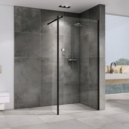 Душевая перегородка Abber Immer Offen 120 см AG66120B, черный/прозрачное - фото 